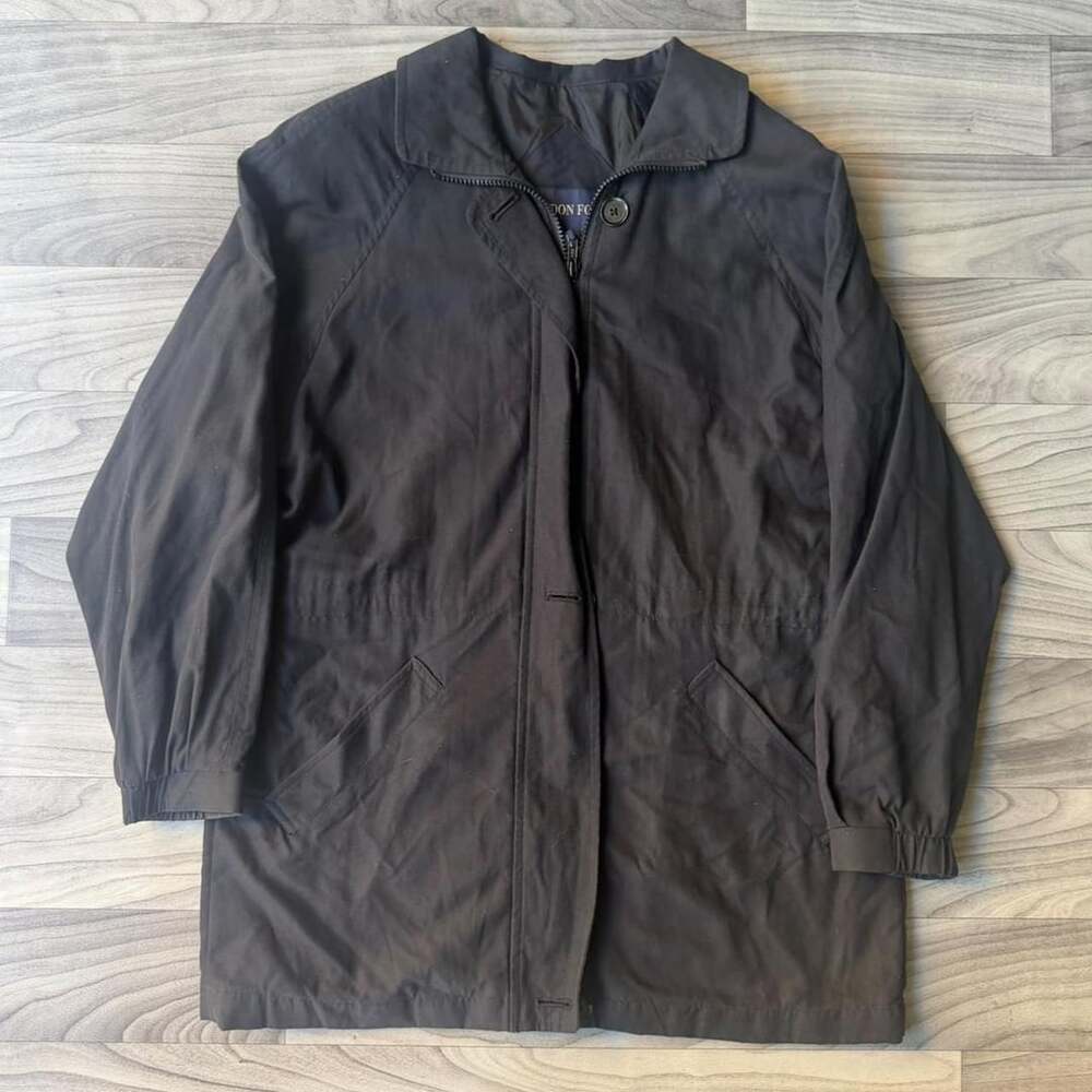 London Fog Black Harrington Jacket Size S PET